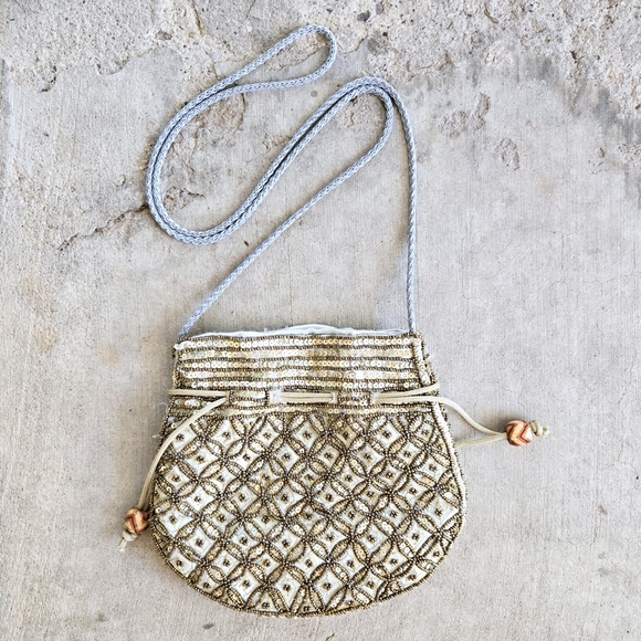 Sequin Beaded Satin India Wedding Drawstring Evening Prom Crossbody Shou… - Picture 2 of 6